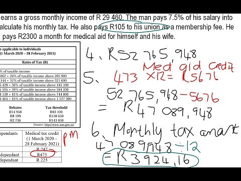 Calculate Personal Income Tax Part 2 Maths Lit