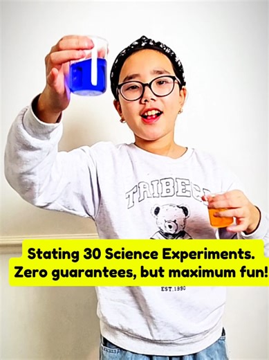 Starting 30 science experiments — because one just isn’t dramatic enough. The mistake in the text is intentional - checking how observant you are 😂😄 #learnwithme #scienceexperiment #funscience #stemkids #sciencereels