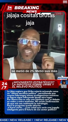 ¿Movimiento estratégico? La hipótesis sobre Uribe y el relevo político Un video que circula en redes plantea una hipótesis interesante sobre el papel de Álvaro Uribe en la política actual. Según esta teoría, su aparente paso atrás no sería una derrota, sino un movimiento estratégico para abrir espacio a una nueva generación dentro de su sector político. La idea sugiere que Uribe estaría actuando como un “último sacrificio político”, permitiendo que nuevos liderazgos tomen protagonismo mientras s