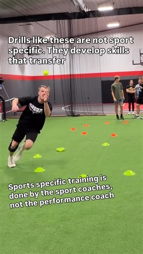 Jake Dyson on Instagram: "It would be a waste of our time… The goal is to develop athletic qualities that then transfer over making the sports coaches jobs easier. Deceleration and change of direction drills for example are qualities needed for athletes. That’s not sport specific. Just like a specific lift doesn’t make you better at a sport, no specific drill will do that either. You need qualities of athleticism to be a better athlete. That’s what performance training does. That’s why a lot of 