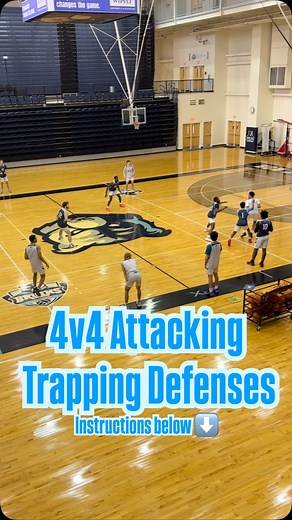 Instruction: defense must trap the ball. Offense is allowed 1 evade dribble. 1 point for a deflection. 3 points for a steal. :20 on the clock then switch offense to defense. #coachingbasketball #basketballcoach #basketballcoaching #basketballdrills #basketballtraining #basketballpractice #basketballdrill | Coach Tony Miller