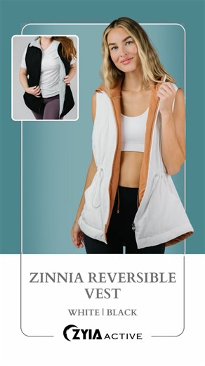 White Zinnia Reversible Vest #4843 | Black #4844