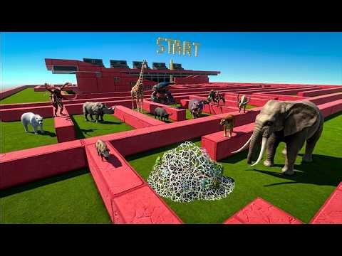 Deadly Maze Race! Alien Exotica vs Modern Mammals 👽⚡🦁💥