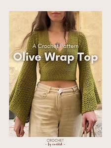 Olive Wrap Top Crochet Pattern | Bell Sleeve Top | Made-to-measure | Digital PDF - Etsy