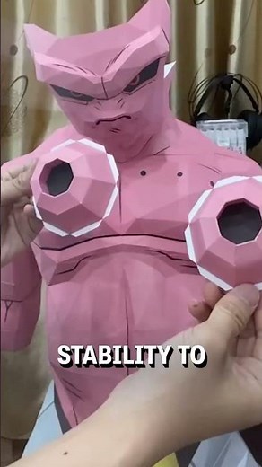 Creating a life-size Kid Buu out of paper! 😮🤩 - 🎥 minhmeopaper #dragonballz #kidbuu #animefanart