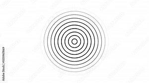 Radio waves transmit in expanding circle loops with smooth motion. Animation shows continuous wave propagation with a conceptual flow of communication, energy, and signal transmission.