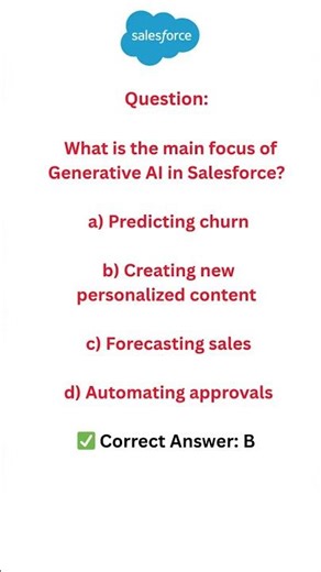 Salesforce AI Quiz #Salesforce #SalesforceAI #SalesforceMCQ