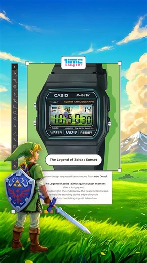 Casio F91W “The Legend of Zelda : Sunset” - 3D Paper Crafted Watch! #wearyourtimelessmemories