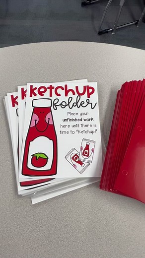 Ketchup folders! #teachersoftiktok #teachertiktok #teacher #secondgradeteacher #backtoschool