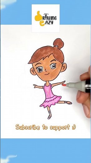 how to Draw a Dancer | Easy Drawing Tutorial for Kids | Drawing Eazy | Short