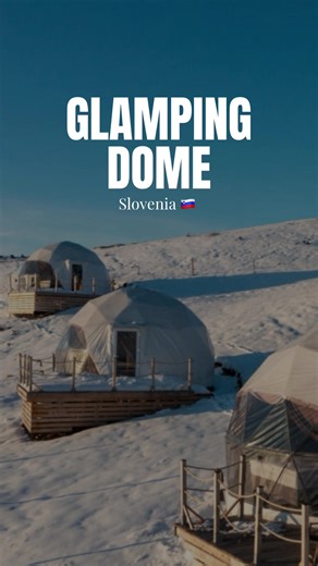 Glamping Dome 🏔️🪄 A winter hideaway in Slovenia- where everything slows down and nature does the magic ✨🏔️🤝🏼🌄🔋 Save this spot and book your stay before it fills up 📩 #SloveniaActivities #slovenia #glampinglife #glamping #traveltiktok