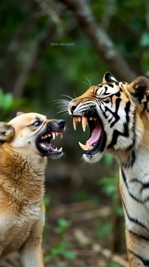 Dog vs Tiger Fighting | Extreme Wild Showdown!#dog #tiger #shorts