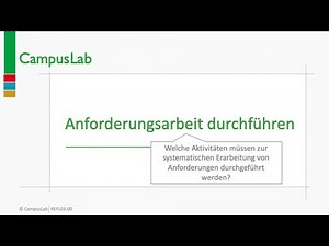 Requirements Engineering - Anforderungsarbeit durchführen