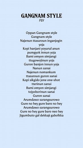 Psy Gangnam Style Full Lyrics