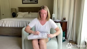 IOHOUZE Round Area Rug 5 Ft Circle Entryway Rugs Round Washable Door Mat Indoor Entrance, Non Slip Circle Front Door Rug, Printed Abstract Faux Wool Floor Carpet for Foyer Porch Sink, Light Blue Grey