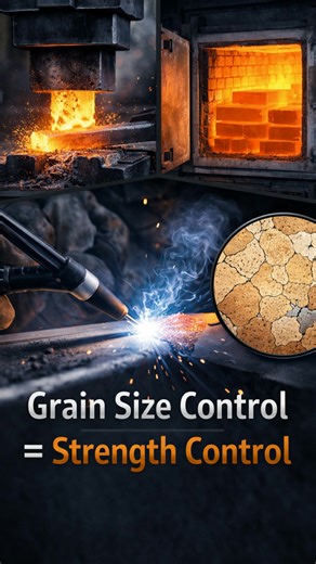 6.4K views · 53 reactions | Smaller grains = stronger metals. Here’s why grain size matters in engineering. #MechanicalEngineering #Metallurgy #MaterialScience #GrainSize #HallPetch #EngineeringShorts #Welding #HeatTreatment | Welding Fabrication World | Facebook