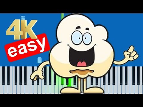 Popcorn Theme Song (Slow Easy) Piano Beginner Tutorial