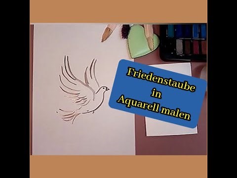 Friedenstaube zeichnen und malen mit Aquarell- für Anfänger