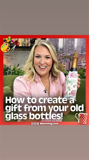 Here’s how to create a gift from your old glass bottles with craft queen Sara Davies. You’ll need an old prosecco/wine/beer bottle, glue and some napkins. You could also get fancy with some fairy lights! #Craft #Decoupage #DIYCrafts | BBC Morning Live