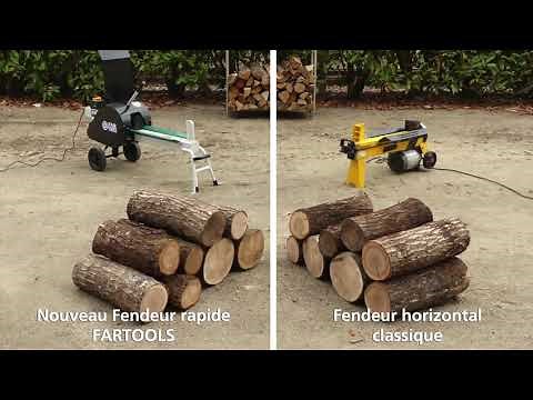 Fendre du bois rapidement: Fendeur de bûche horizontal rapide 7T FARTOOLS
