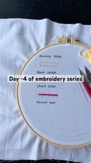 Day -4 of embroidery series #handembroidery #embroiderydesigns #basicembroidery #trendingembroidery