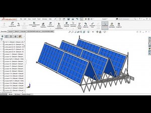 Folding Solar Panels Frame Mechanism using SolidWorks.