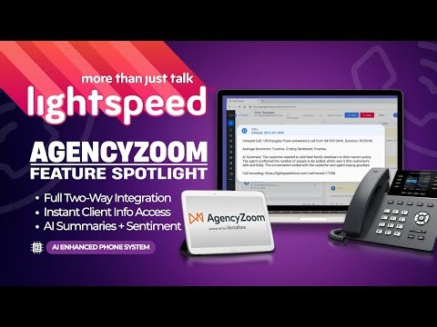 Lightspeed Voice + AgencyZoom | Two-Way VoIP & CRM for Agencies