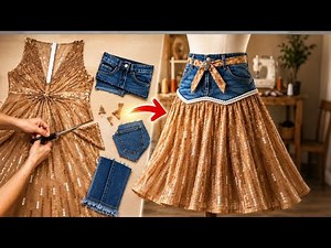 I Turned Old Jeans Into the Most Beautiful Skirt!🧵🪡