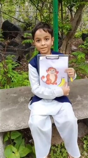 monkey drawing with a real monkey 🐒 #artifyaura #viralshorts .