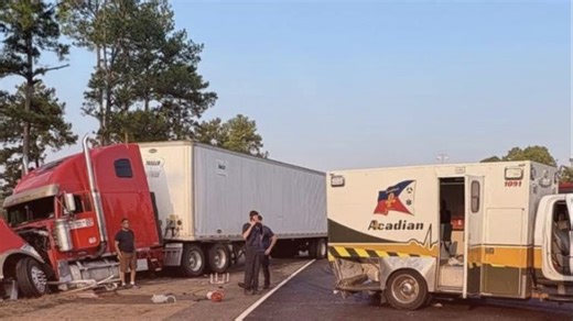 I-12 eastbound reopens at Walker after five including medic injured in ambulance, 18-wheeler crash