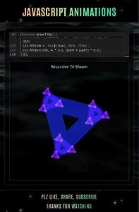 Recursive Tri-Bloom — Fractal Triangle Garden | JavaScript Canvas Animation