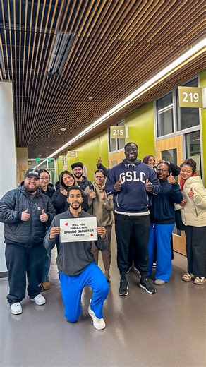 We have a special announcement! Spring quarter enrollment is now open to all current and new students! So, will you say yes? 😉💐 View the class schedule at classes.highline.edu and enroll today. Spring quarter starts March 30. | Highline College