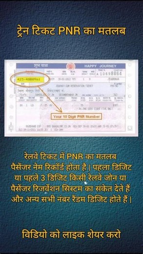 Train Ticket PNR का मतलब 😲🤔