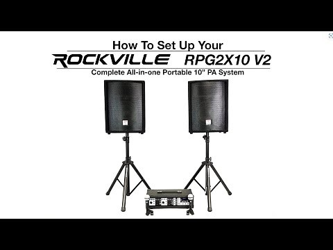 How To Set Up Rockville RPG2X10 Package PA System Mixer/Amp+10" Speakers+Stands+Mics