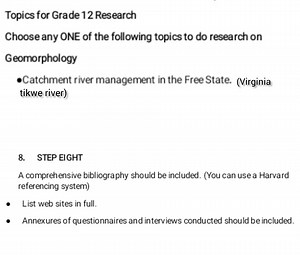Topics for Grade 12 ResearchChoose any ONE of the following to... | Filo