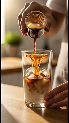 ASMR Iced Coffee Art: Relaxing Pour & Swirl Sounds