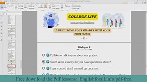 English Conversation About COLLEGE LIFE - DISCUSSING YOUR GRADES WITH YOUR PROFESSOR