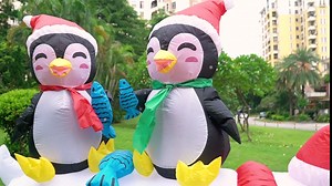 Rocinha Christmas Inflatables Polar Bear with Penguin 6.5 ft Christmas Blow Up Yard Decorations Christmas Outdoor Decoration for Garden