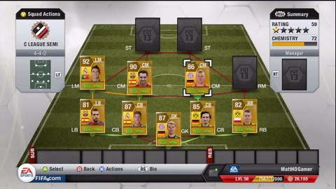 FIFA 13 Ultimate Team - Squad Builder - Champions League