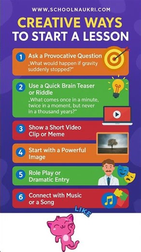 Creative ways to start a lesson #schoolnaukri #teacher #teachingjobs