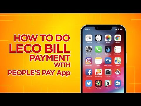 How to do a LECO Bill payment with People's Pay App
