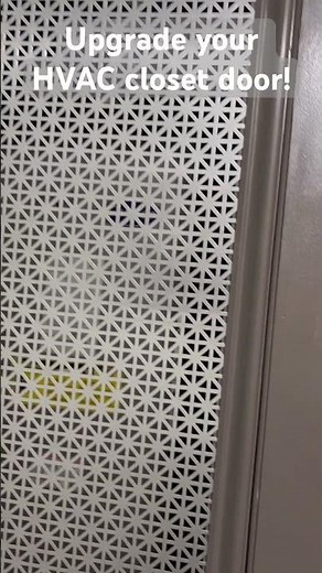 Upgrade HVAC door by removing slats, adding metal screen & molding plus paint. #homeimprovement