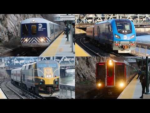 Metro-North: Hudson Line Action at Marble Hill (M3A / M7A / M8 / P32AC-DM / SC42-DM) (March 2026)