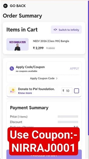 Class 9 Pw Neev Bangla 2026 discount coupon:-NIRRAJ0001 | #pw #pwcouponcode #neev2026 #neevbangla