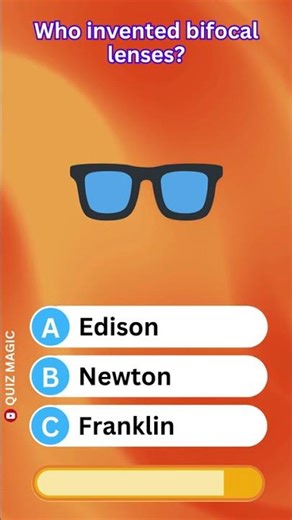 Who invented bifocal lenses? KBPPA #QuizMagic #ViralQuiz