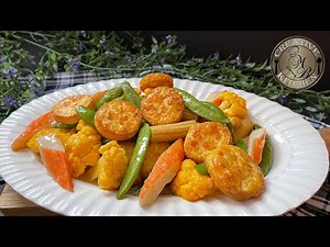 Hong Kong Home-Style Egg Tofu & Vegetables Stir Fry With Seafood Sticks | Golden Yummy Tofu Dish