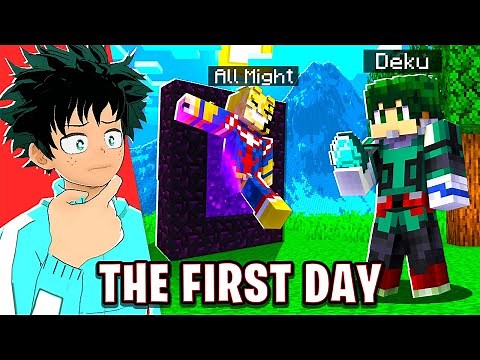 Deku's FIRST DAY Playing Minecraft... (MHA Mod)