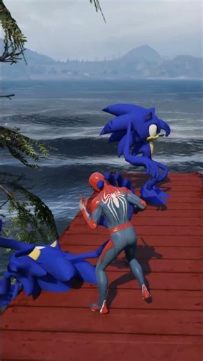 GTA V Epic Water Ragdolls | Spiderman Trampoline Jumps / Fails #gta5 #spidarman #shorts #ragdolls