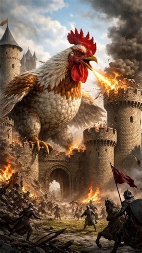 Giant Chicken vs Medieval Castle – Epic Battle #GiantChicken #CastleBattle #MonsterAttaMedieve