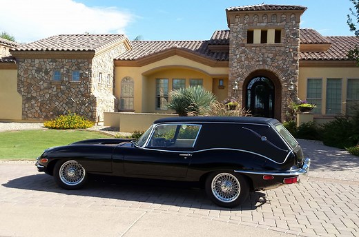 This Harold and Maude E-Type hearse replica is way over the top - Hagerty Media